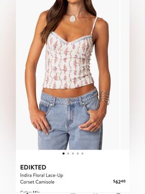 Edikted White Floral Lace-Trim Corset Top
Festival boho